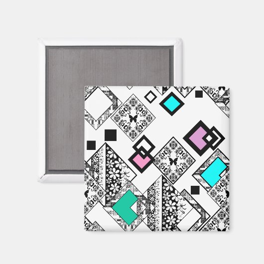 Abstract geometrisch patroon magneet (Voorkant / Achterkant)