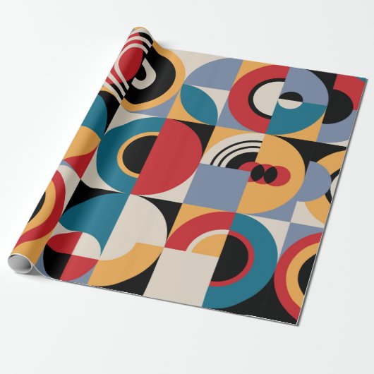 Abstract geometrisch patroon. Memphis stijl print  Cadeaupapier (Uitgerold)