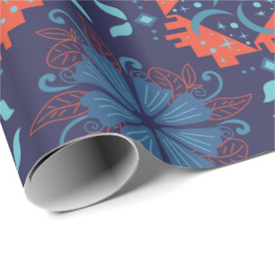 Abstract geometrisch patroon met afwisselend rode cadeaupapier