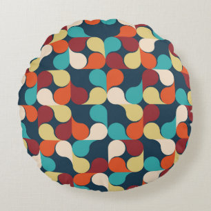 Abstract geometrisch patroon met bladeren, druppel rond kussen