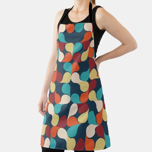 Abstract geometrisch patroon met bladeren, druppel schort (Insitu)