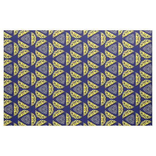 Abstract geometrisch patroon met blauwe gele drieh stof (Yard (91,4 cm))