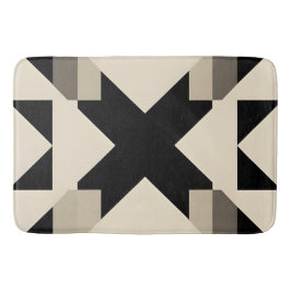 Abstract geometrisch patroon met contrasterend zwa badmat