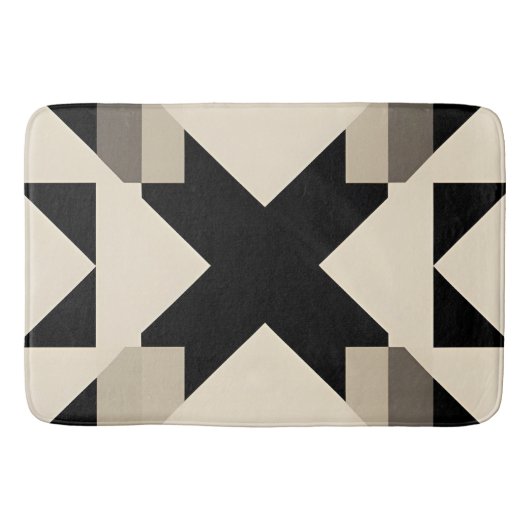 Abstract geometrisch patroon met contrasterend zwa badmat (Voorkant)