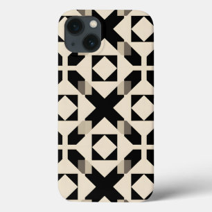 Abstract geometrisch patroon met contrasterend zwa Case-Mate iPhone case