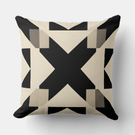 Abstract geometrisch patroon met contrasterend zwa kussen