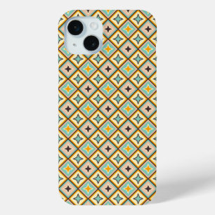 Abstract geometrisch patroon met diamantvormen iPhone 15 mini hoesje