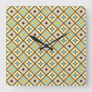 Abstract geometrisch patroon met diamantvormen vierkante klok
