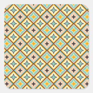 Abstract geometrisch patroon met diamantvormen vierkante sticker