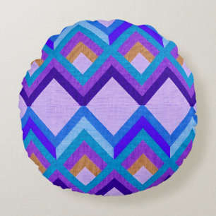 Abstract geometrisch patroon met felle kleuren rond kussen