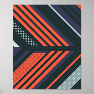 Abstract geometrisch patroon met gedurfde strepen poster