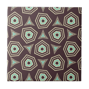 Abstract geometrisch patroon met gelaagde vijfhoek tegeltje