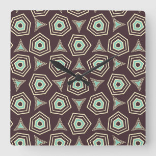 Abstract geometrisch patroon met gelaagde vijfhoek vierkante klok