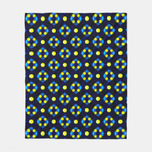 Abstract geometrisch patroon met gele stippen fleece deken