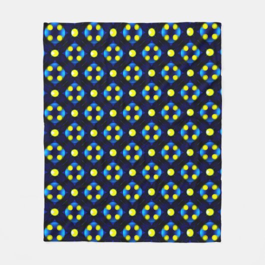 Abstract geometrisch patroon met gele stippen fleece deken (Voorkant)