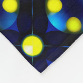 Abstract geometrisch patroon met gele stippen fleece deken (Hoek)