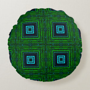 Abstract geometrisch patroon met kaleidoscoopabstr rond kussen