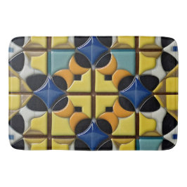 Abstract geometrisch patroon met levendige kleuren badmat