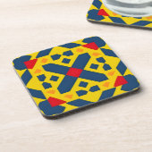 Abstract geometrisch patroon met levendige kleuren bier onderzetter (Linkerzijde)