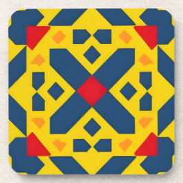 Abstract geometrisch patroon met levendige kleuren bier onderzetter