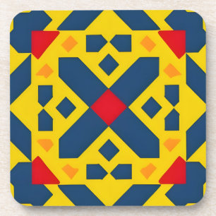 Abstract geometrisch patroon met levendige kleuren bier onderzetter
