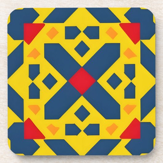 Abstract geometrisch patroon met levendige kleuren bier onderzetter (Voorkant)