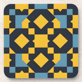 Abstract geometrisch patroon met levendige kleuren bier onderzetter