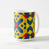 Abstract geometrisch patroon met levendige kleuren koffiemok (Voorkant rechts)