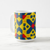 Abstract geometrisch patroon met levendige kleuren koffiemok (Voorkant links)