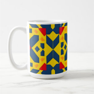 Abstract geometrisch patroon met levendige kleuren koffiemok