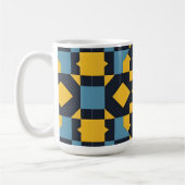 Abstract geometrisch patroon met levendige kleuren koffiemok (Links)