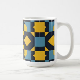 Abstract geometrisch patroon met levendige kleuren koffiemok