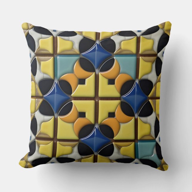 Abstract geometrisch patroon met levendige kleuren kussen (Voorkant)