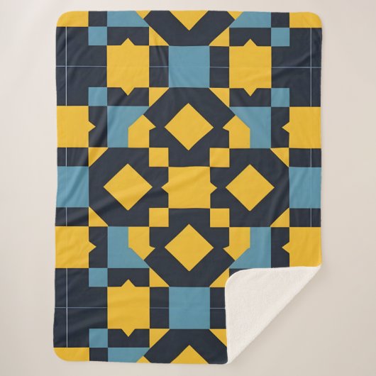 Abstract geometrisch patroon met levendige kleuren sherpa deken (Voorkant)