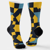 Abstract geometrisch patroon met levendige kleuren sokken (Gebogen)