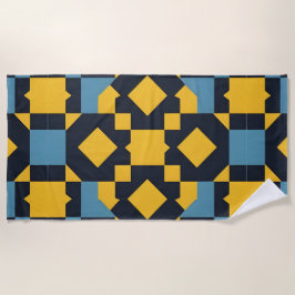 Abstract geometrisch patroon met levendige kleuren strandlaken