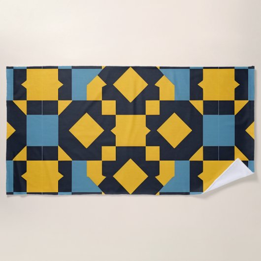 Abstract geometrisch patroon met levendige kleuren strandlaken (Voorkant)