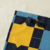 Abstract geometrisch patroon met levendige kleuren strandlaken (In situ)