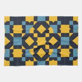 Abstract geometrisch patroon met levendige kleuren theedoek