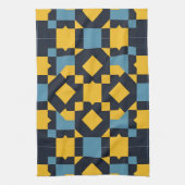 Abstract geometrisch patroon met levendige kleuren theedoek (Verticaal)