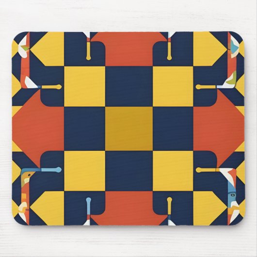 Abstract geometrisch patroon met pijlen muismat (Voorkant)