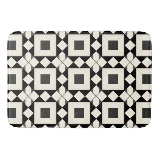 Abstract geometrisch patroon met retro tinten badmat (Voorkant)