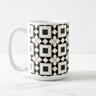 Abstract geometrisch patroon met retro tinten koffiemok