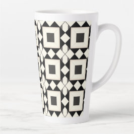 Abstract geometrisch patroon met retro tinten latte mok