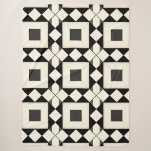 Abstract geometrisch patroon met retro tinten sherpa deken