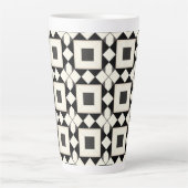 Abstract geometrisch patroon met retro tonen latte mok (Voorkant)