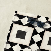 Abstract geometrisch patroon met retro tonen strandlaken (In situ)