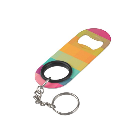 Abstract geometrisch patroon mini flessenopener (Achterkant Gekanteld)