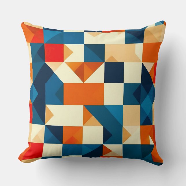 Abstract Geometrisch Patroon Modern Huisaccent 🟣 Kussen (Voorkant)