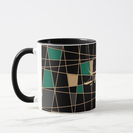 Abstract geometrisch patroon mok (Links)